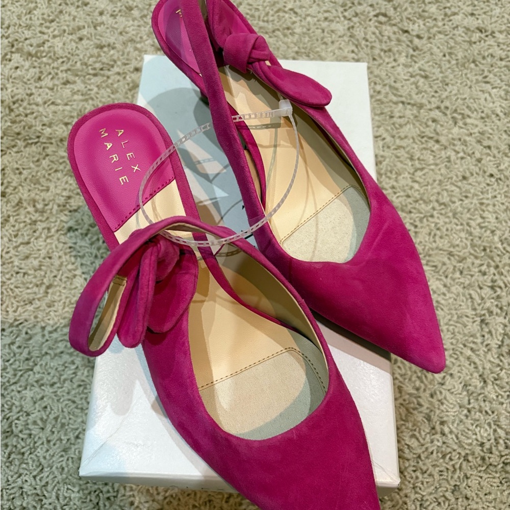 Alex Marie Pink Heels with Bow Detail